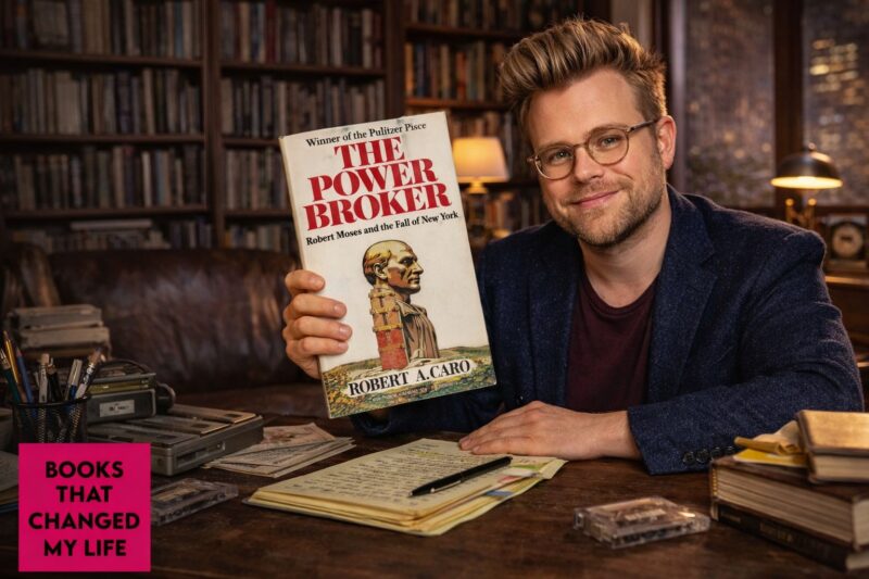 Adam Conover discussing Robert Moses Power Broker and hidden infrastructure power