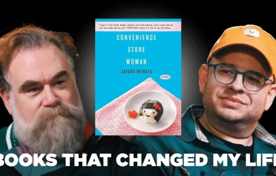 comedian Mike Drucker reflecting on identity and societal expectations through Sayaka Murata's novel